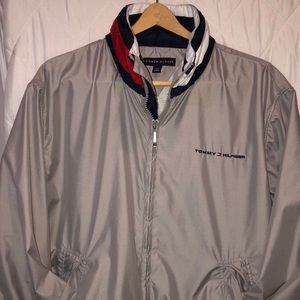 Large Tommy Hilfiger windbreaker with roll up hood